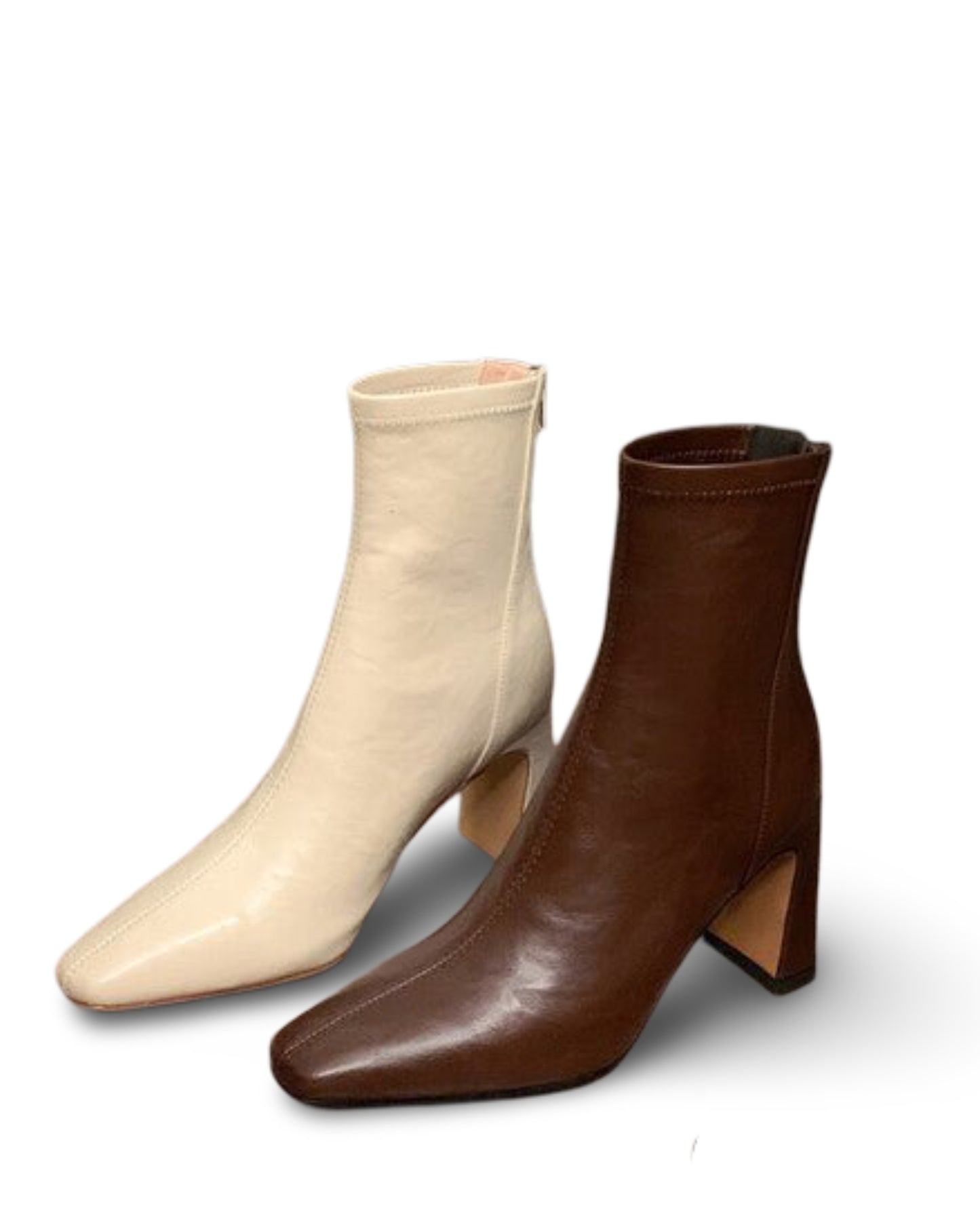 Cowhide French Style High Heel Boots Women