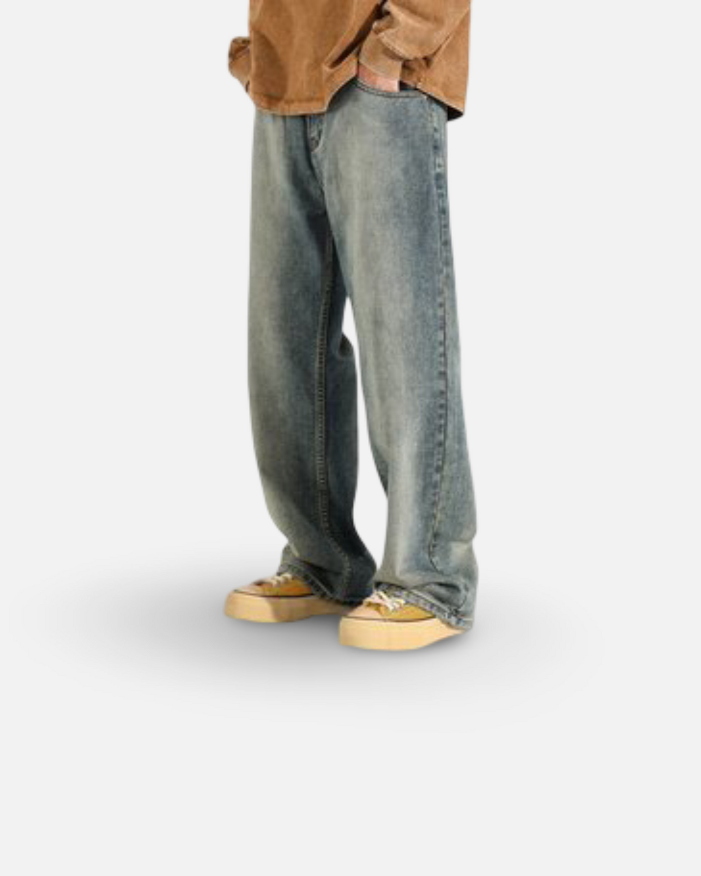 Washed Worn Jeans Men's Loose Wide-leg Pants