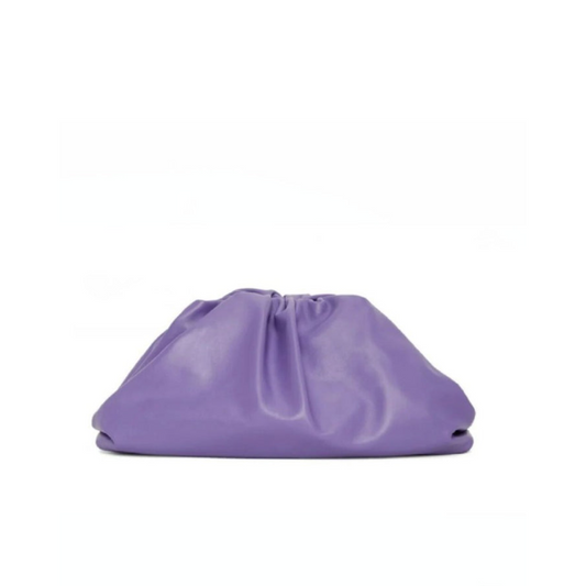Soft Gathered Cowhide Leather Pouch Bag