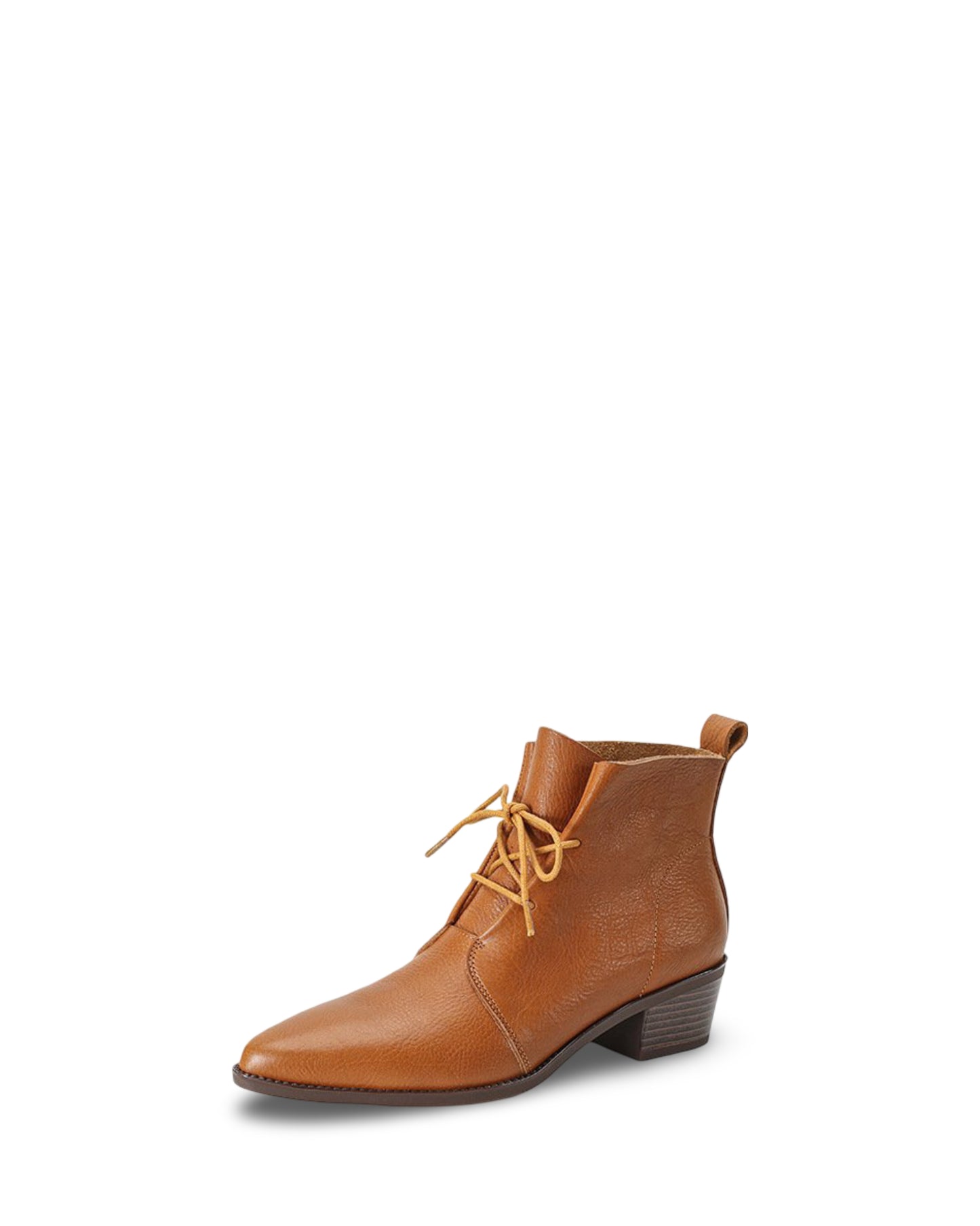 Pointed-toe Lace Chunky Heel Mid Heel Cowhide Martin Boots