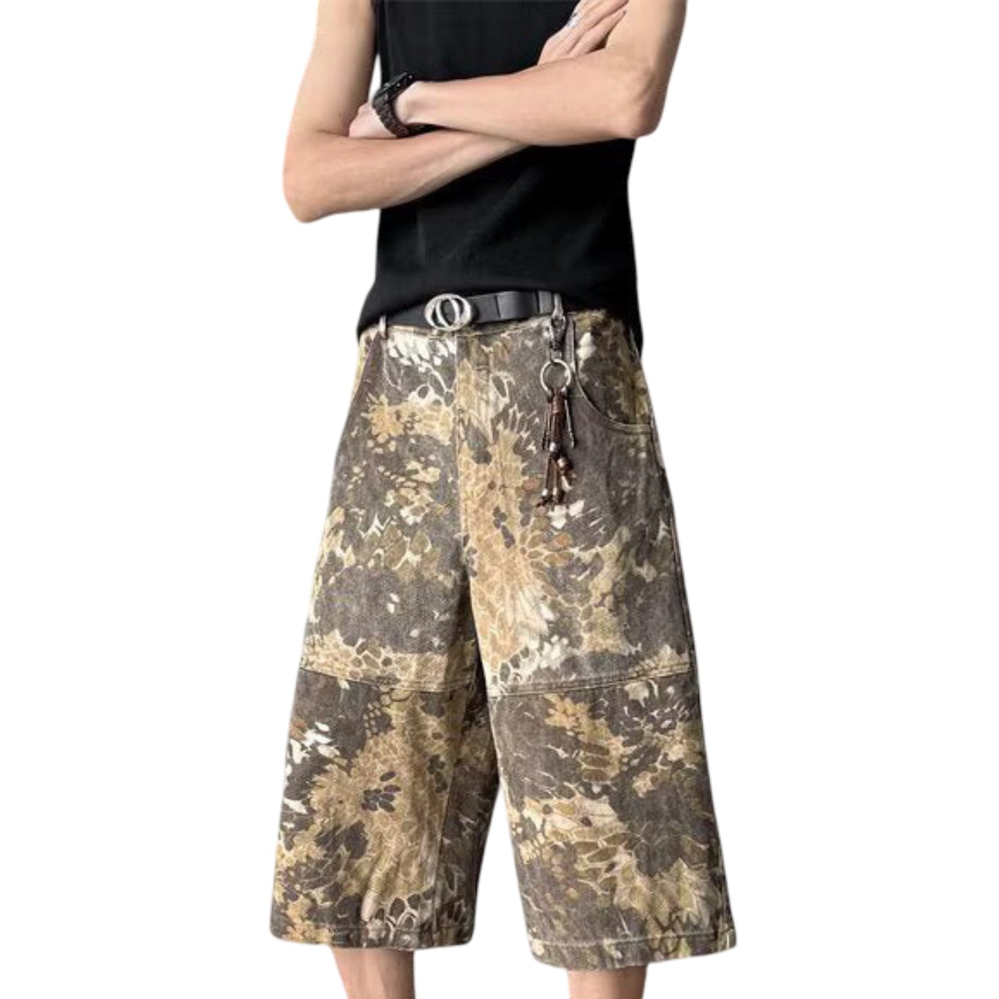 Snake Pattern Tooling Camouflage Jeans