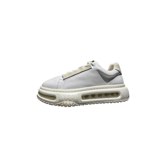 Leather Upper Sneaker with Exposed Air Midsole and Raised Platform