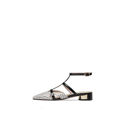 First Layer Cowhide T-Strap Low Heel — Precision Control Edition