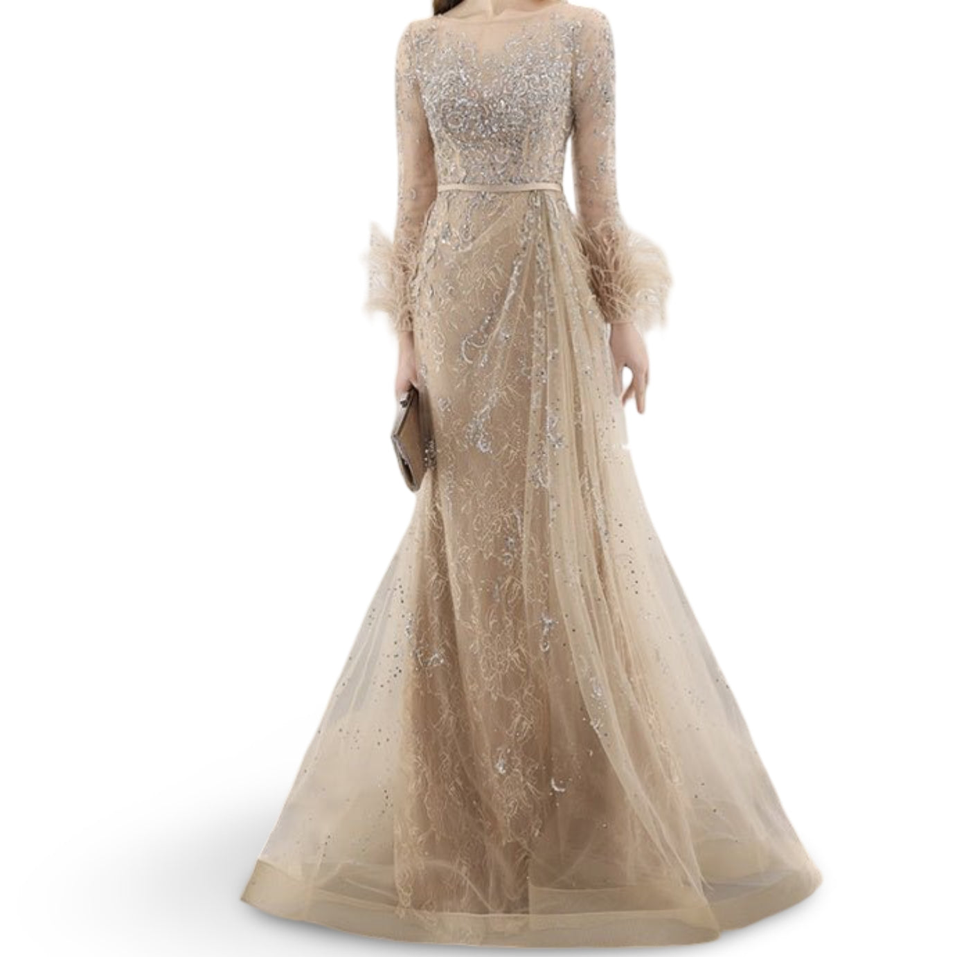 Heavy Industry Nailed Beaded Diamond-encrusted Evening Dress Hostess Long Style