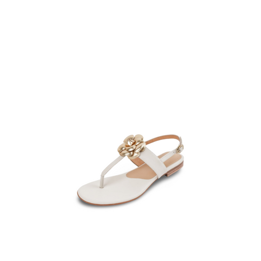 First-Layer Cowhide Thong Sandal with Pigskin Lining – Gold Hardware Edition