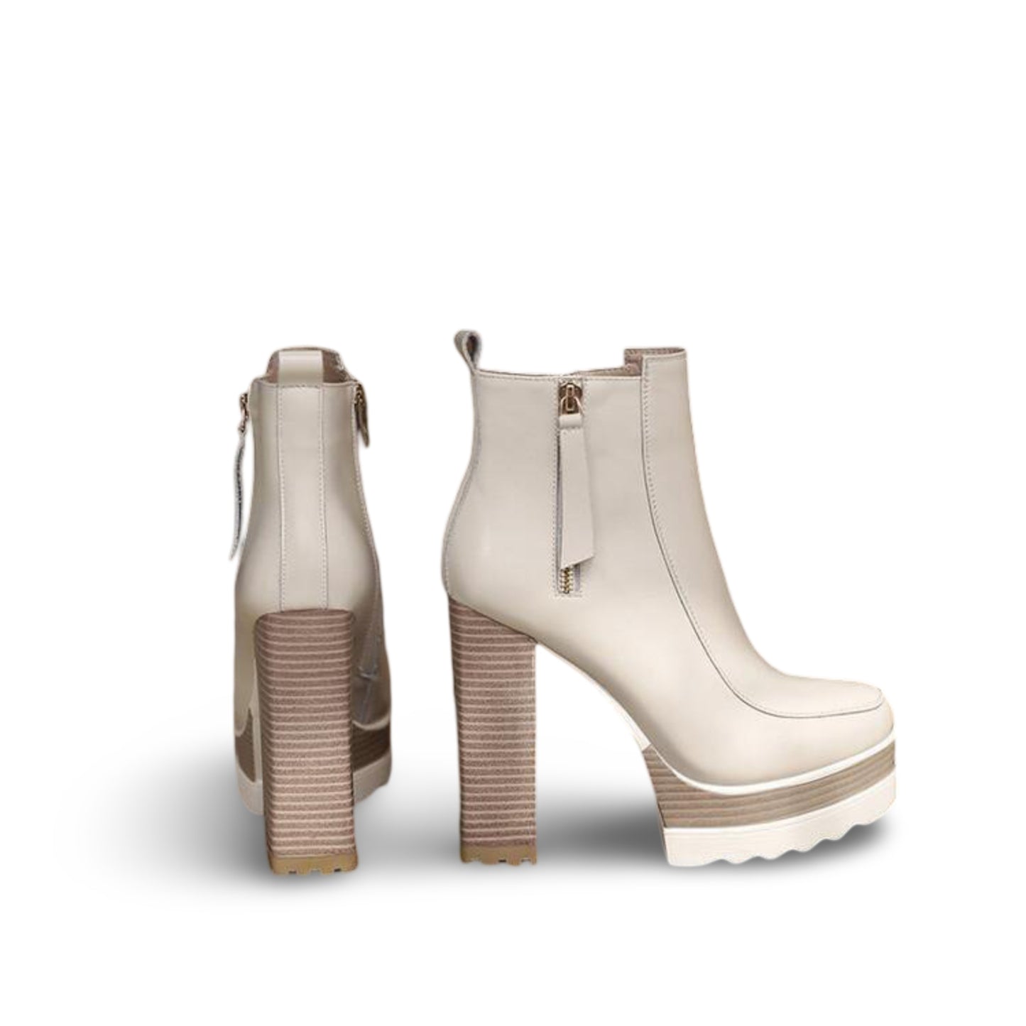 Commuter Round Toe Platform Chunky High Heel Ankle Boots