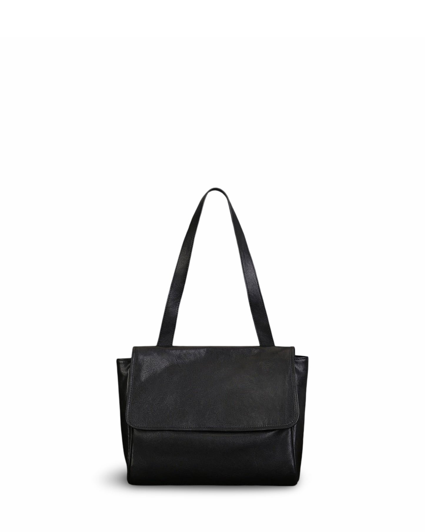 Solid Color Cowhide Tote Bag Simple Commute Shoulder Messenger Bag For Women