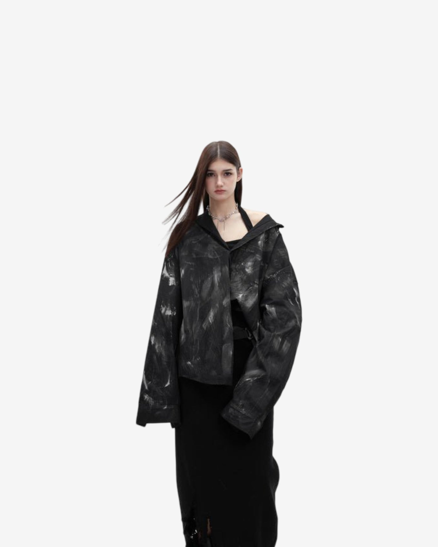 Niche Heavy Industry Distressed Brushed Loose Profile Shirt