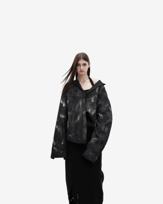 Niche Heavy Industry Distressed Brushed Loose Profile Shirt