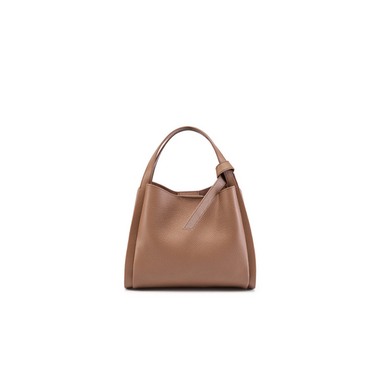 Compact Structured Handbag in First-Layer Cowhide