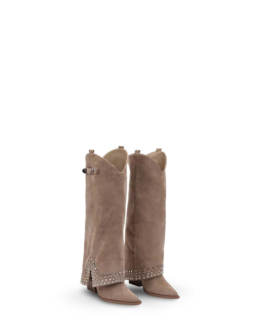 Women's Frosted Rivet Pantyhose Boots