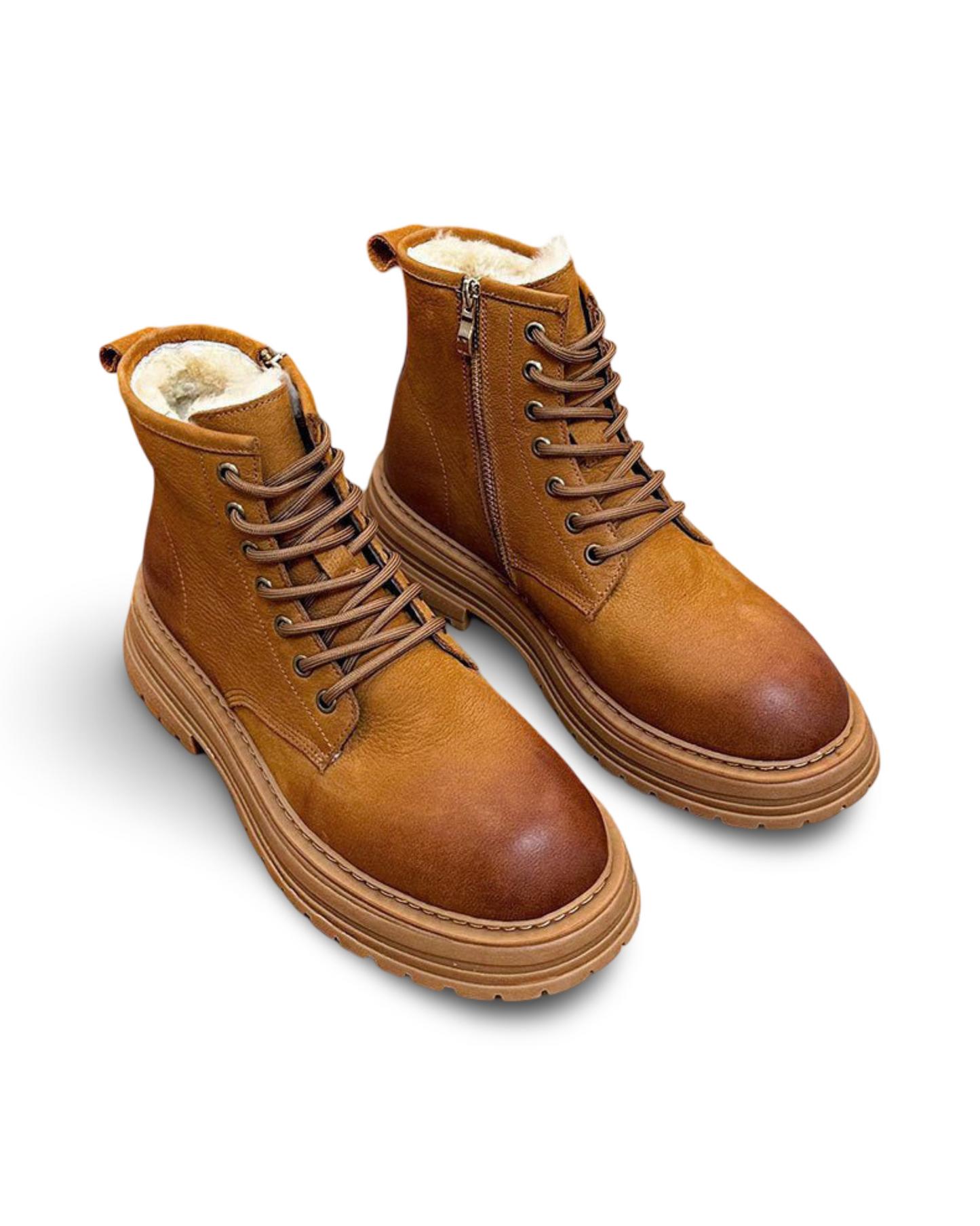 Sheepskin Fur Snow Boots Men's Thick Bottom Non-slip Dr Martens Boots