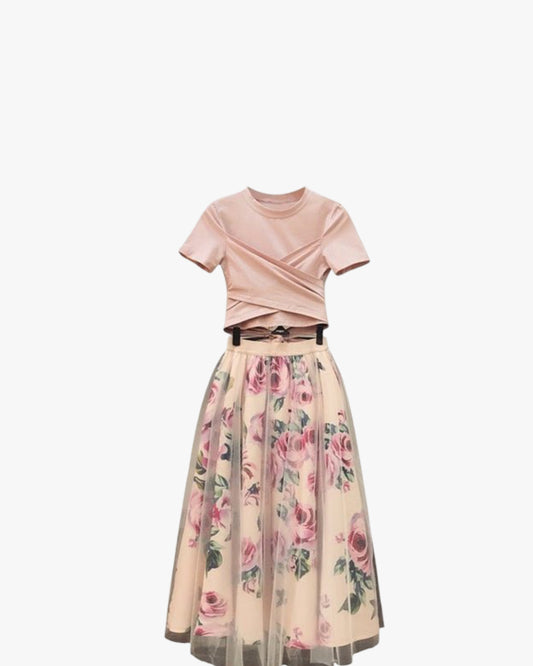 Comelsexy Women Elegant Irregular Bowknot Pink Crop Tops T