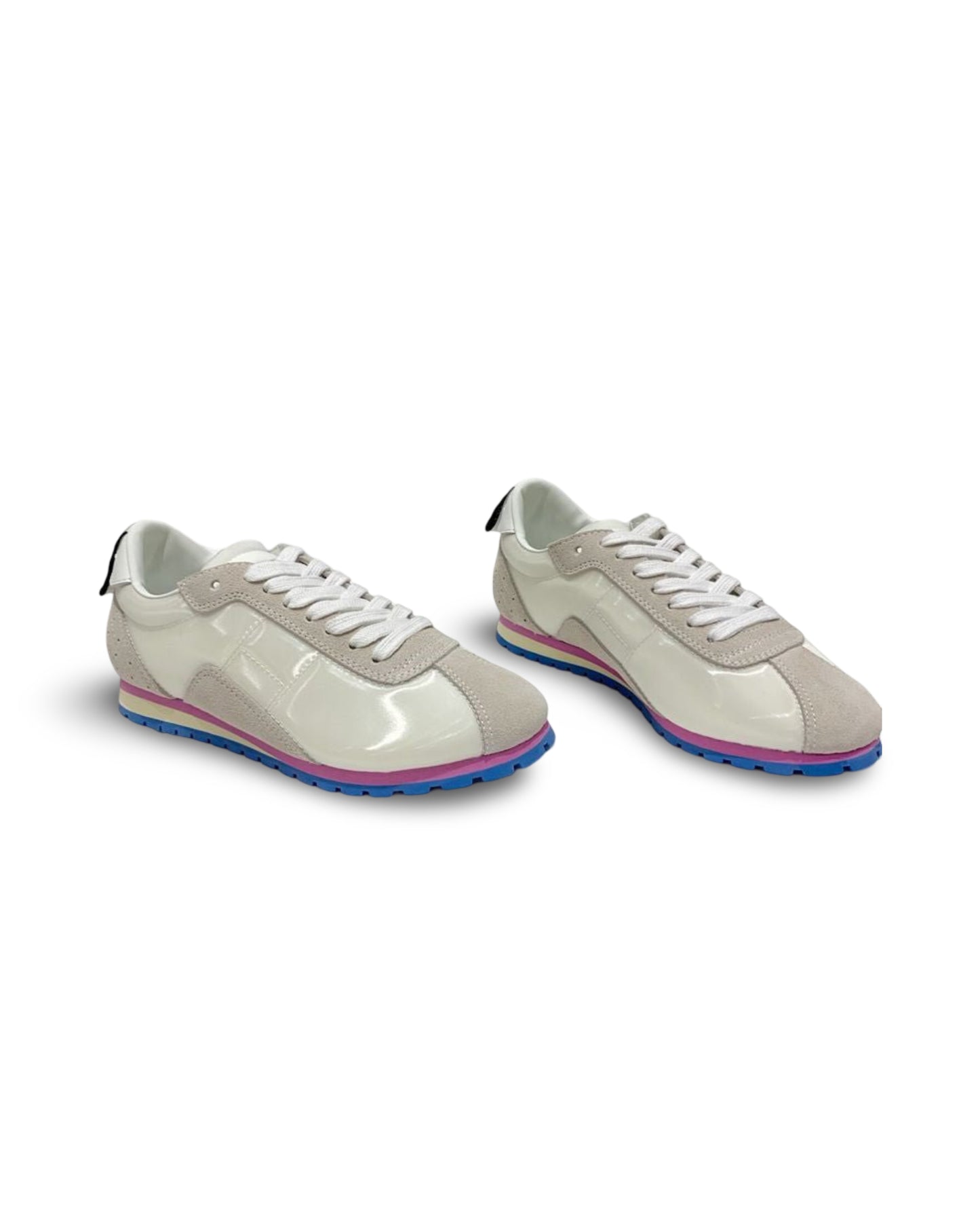 Leather White Women's Flat Sports And Leisure