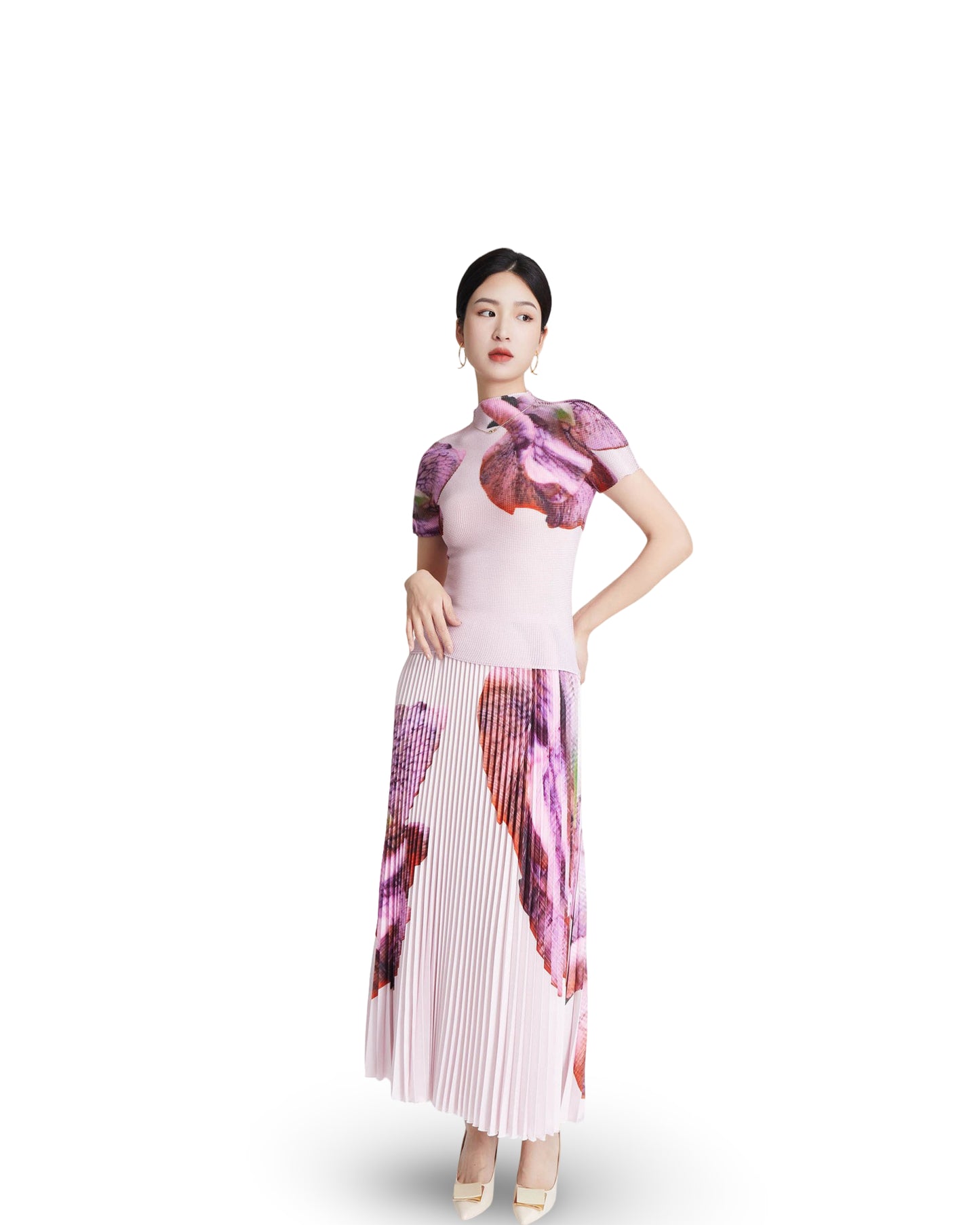 Women's Pleated Skirt Long Twinset