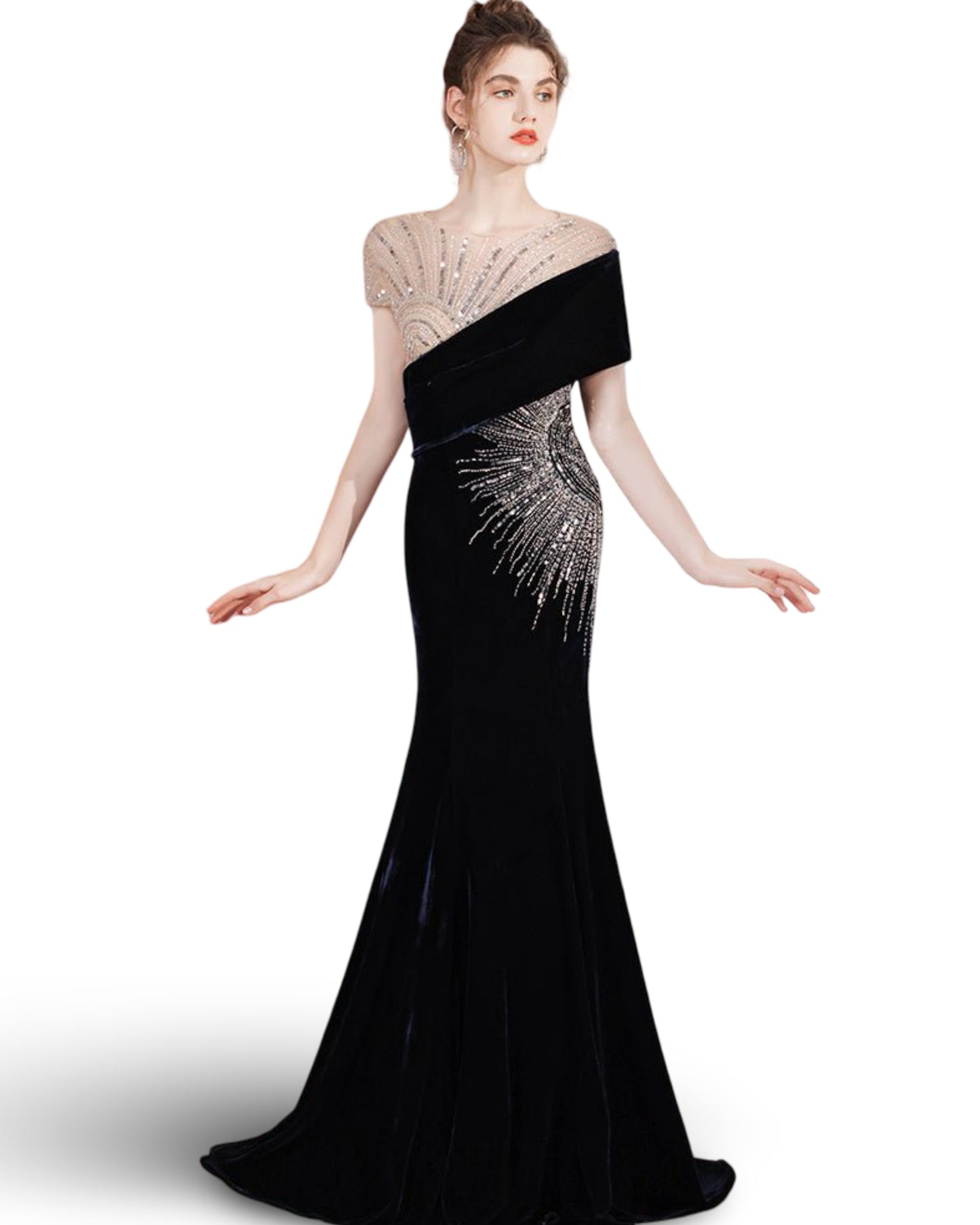 High-end Evening Dress Noble Lady Fishtail Trailing