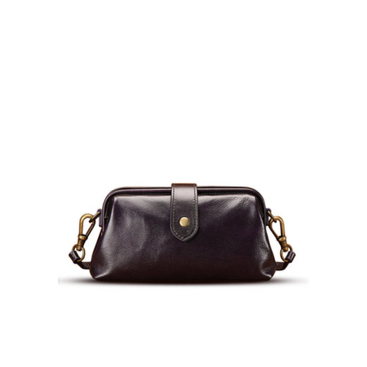 Handmade First-Layer Cowhide Compact Crossbody