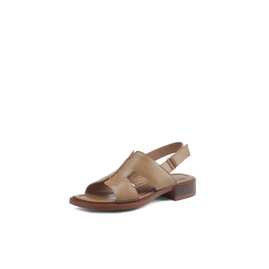 Minimal Block-Heel Sandal – Pigskin & Sheepskin