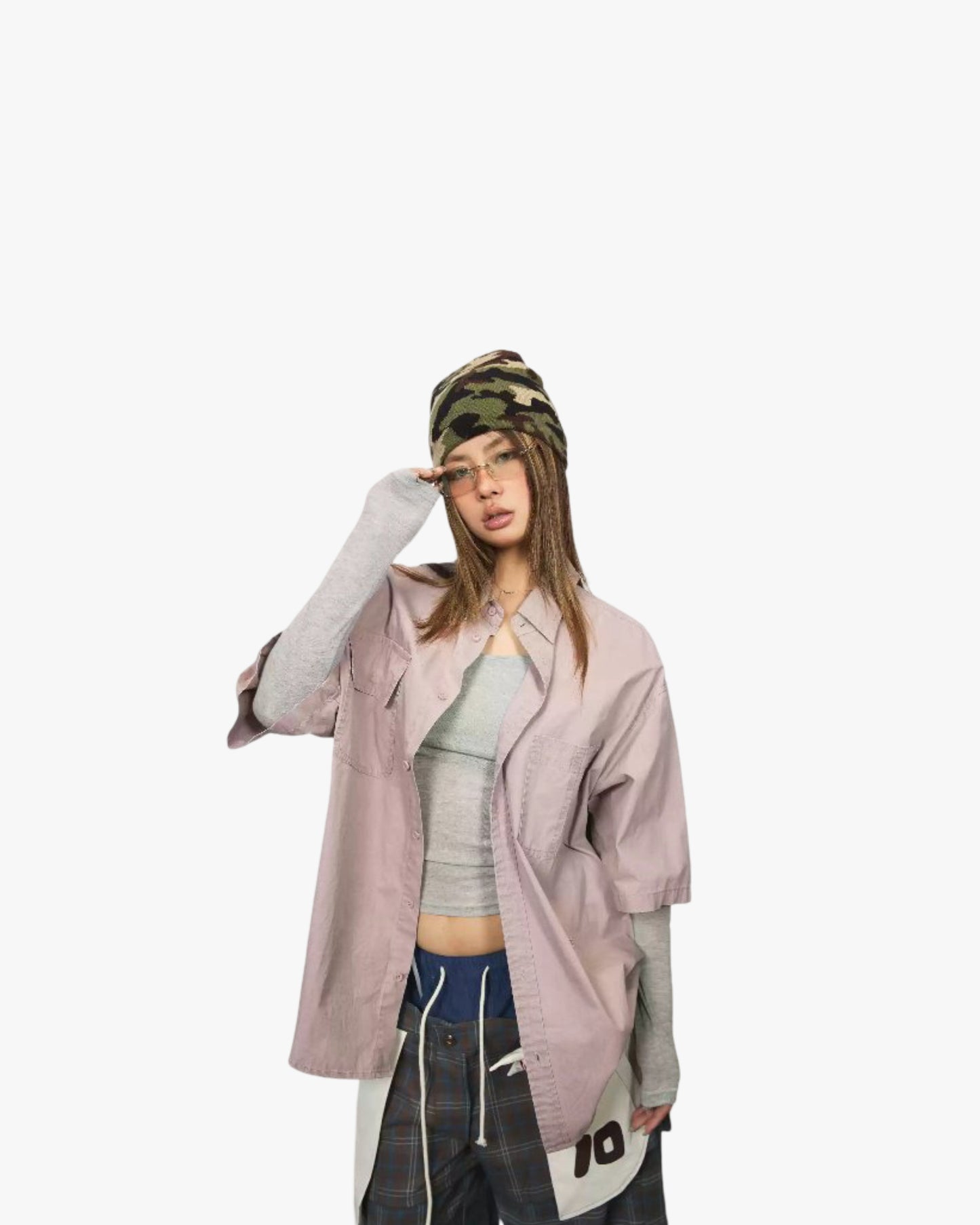 Women's Short-sleeved Shirt With Retro Workwear Pockets Summer High-grade Lapel Shirt Coat