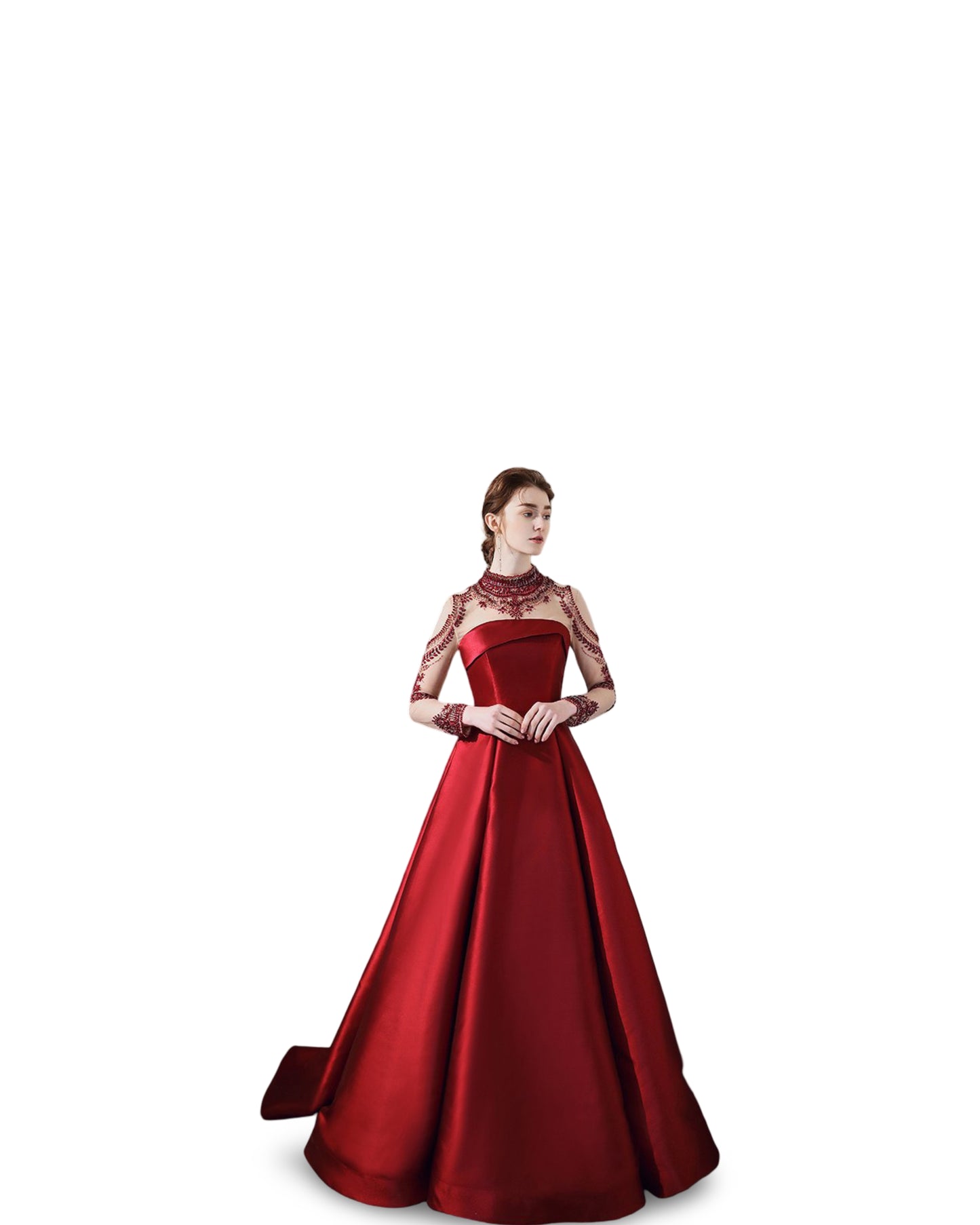 Wine Red Satin Toast Clothing With A High-end Temperament