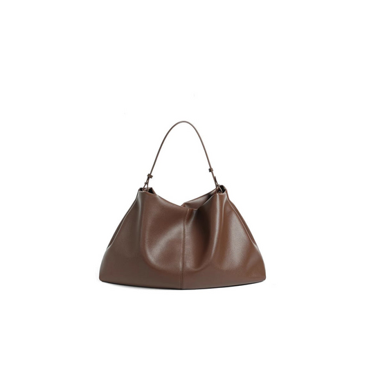 Soft-Form Cowhide Shoulder Bag with Natural Weight