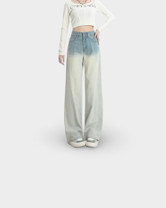 Gradient Design Straight-leg Pants Wide Leg Women's Clothing