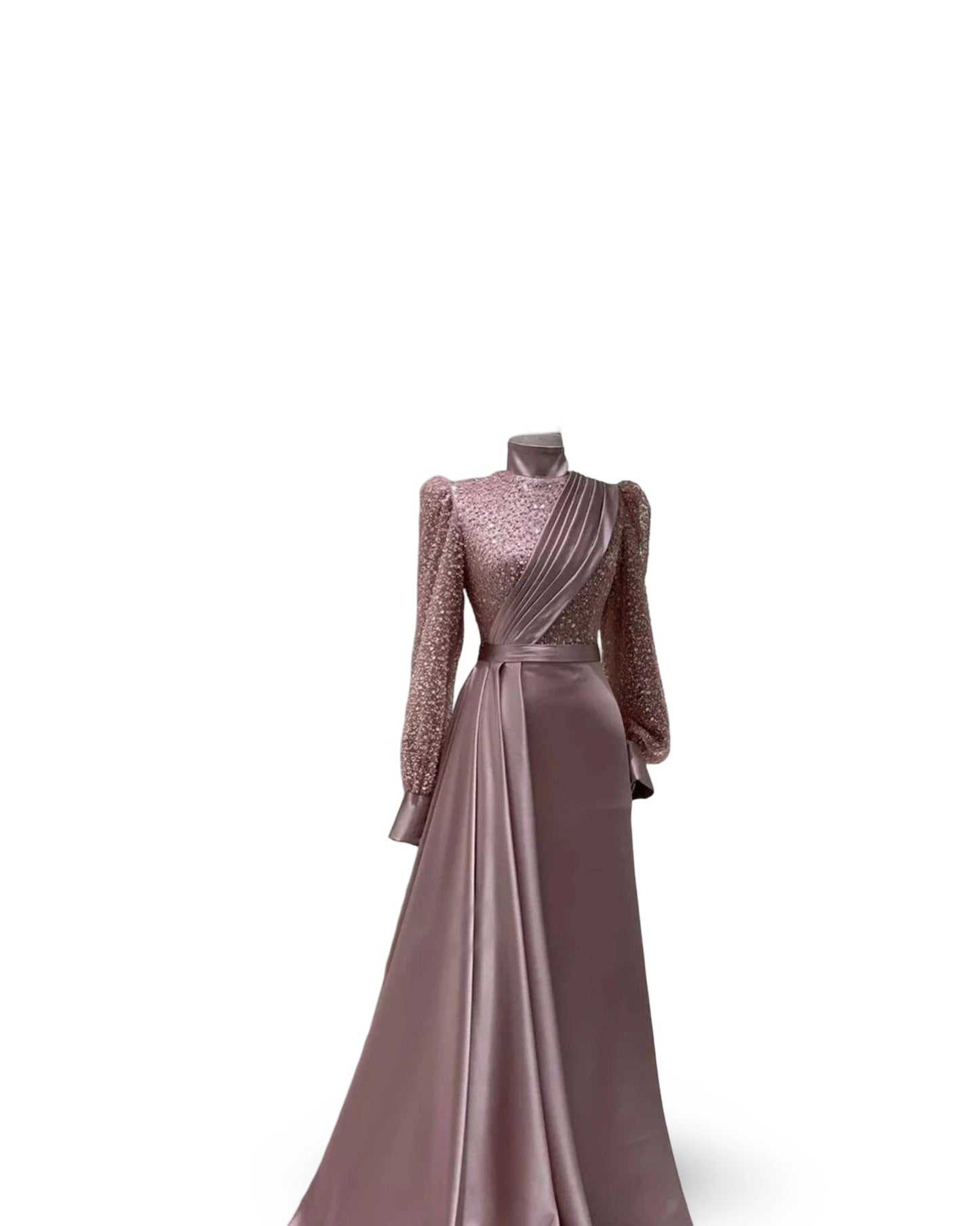 Stand Collar All-inclusive Long Sleeve Detachable Evening Dress Elegant Elegant Two-piece Suit