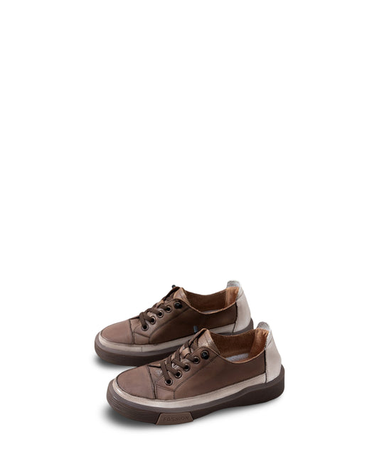 Women's Fashionable Retro Flat Heel Low-top Shoes