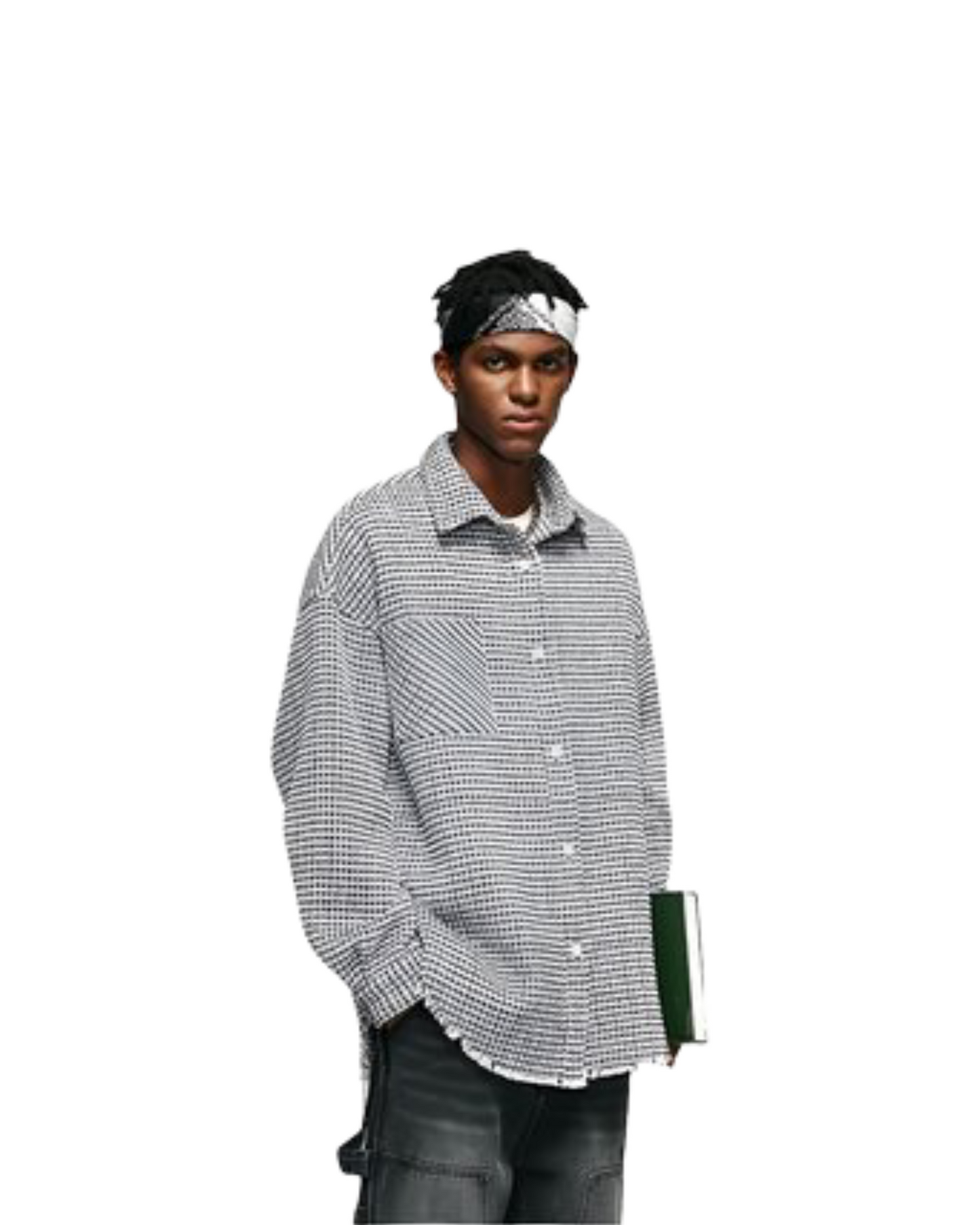 Plaid Shirt Coat Autumn And Winter High Street Loose Raw Hem