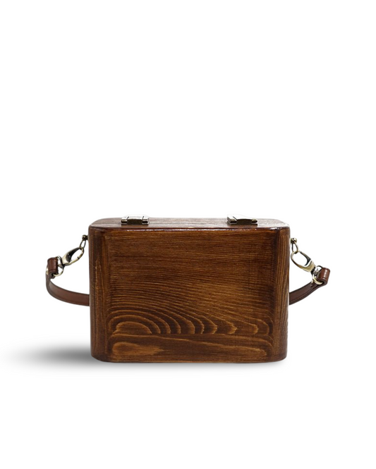 Niche Retro Literary Wooden Double Buckle Women's Messenger Bag