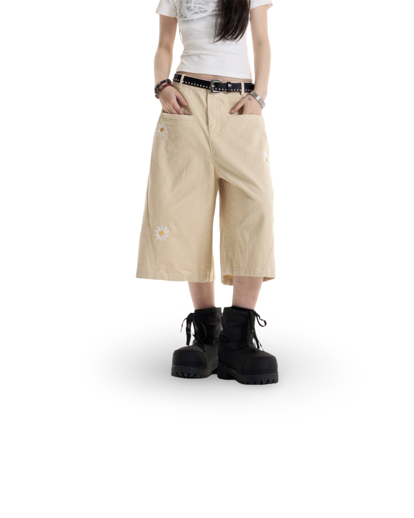 American Hot Girl Embroidered Casual Shorts