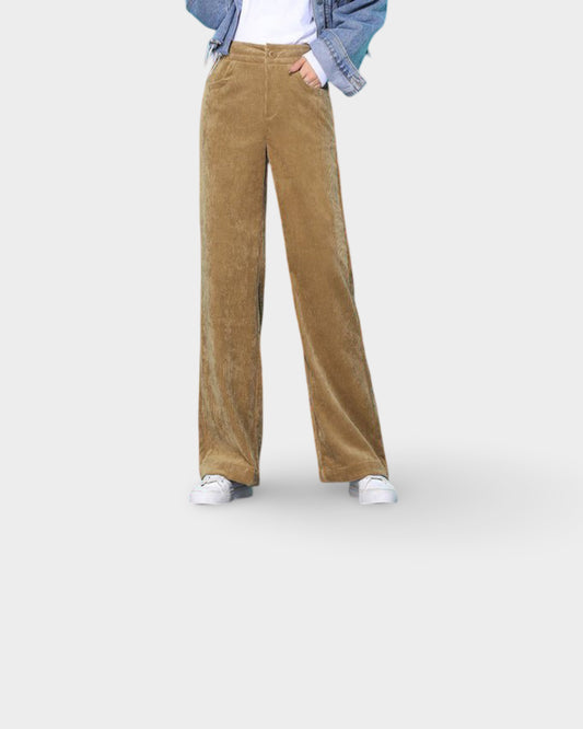 Loose Casual Corduroy High Waist Wide Leg Pants