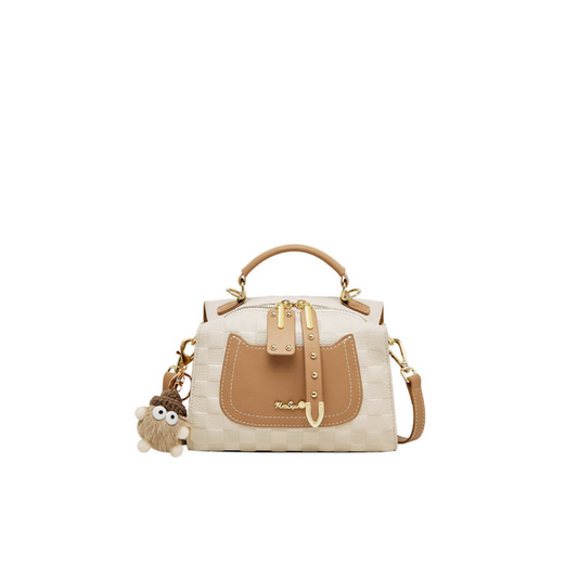 Structured Top-Handle Bag — Two-Layer Cowhide Leather