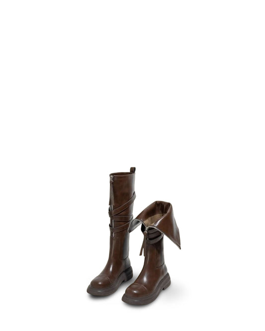 Brown Women's Riding Boots Thin High Tube Long