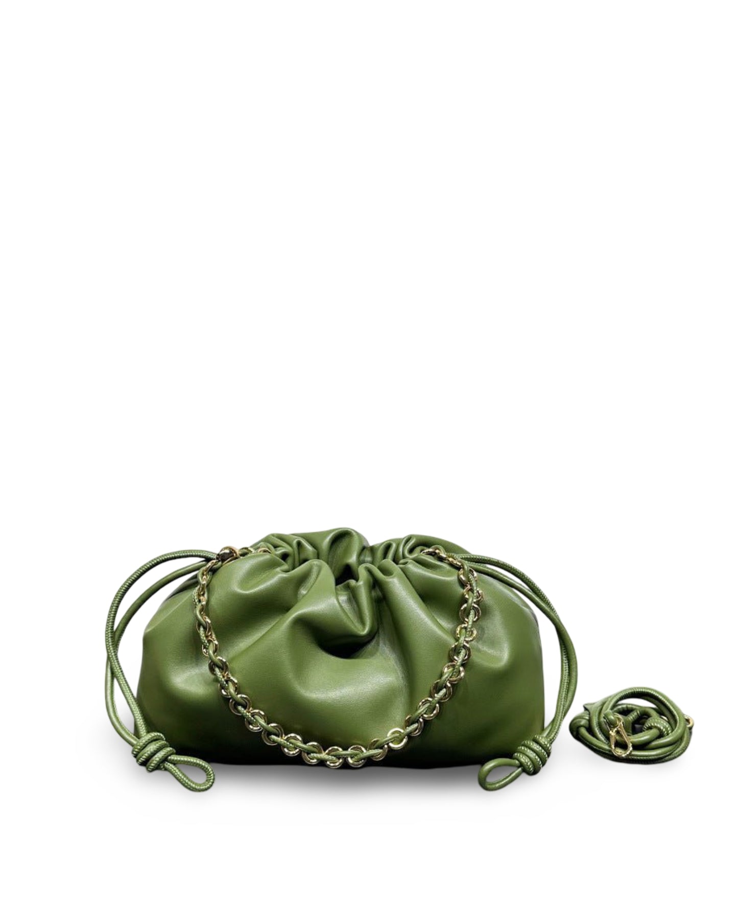 Chinese Style Crossbody Women's Bag Cowhide Lucky Bag Drawstring Clouds