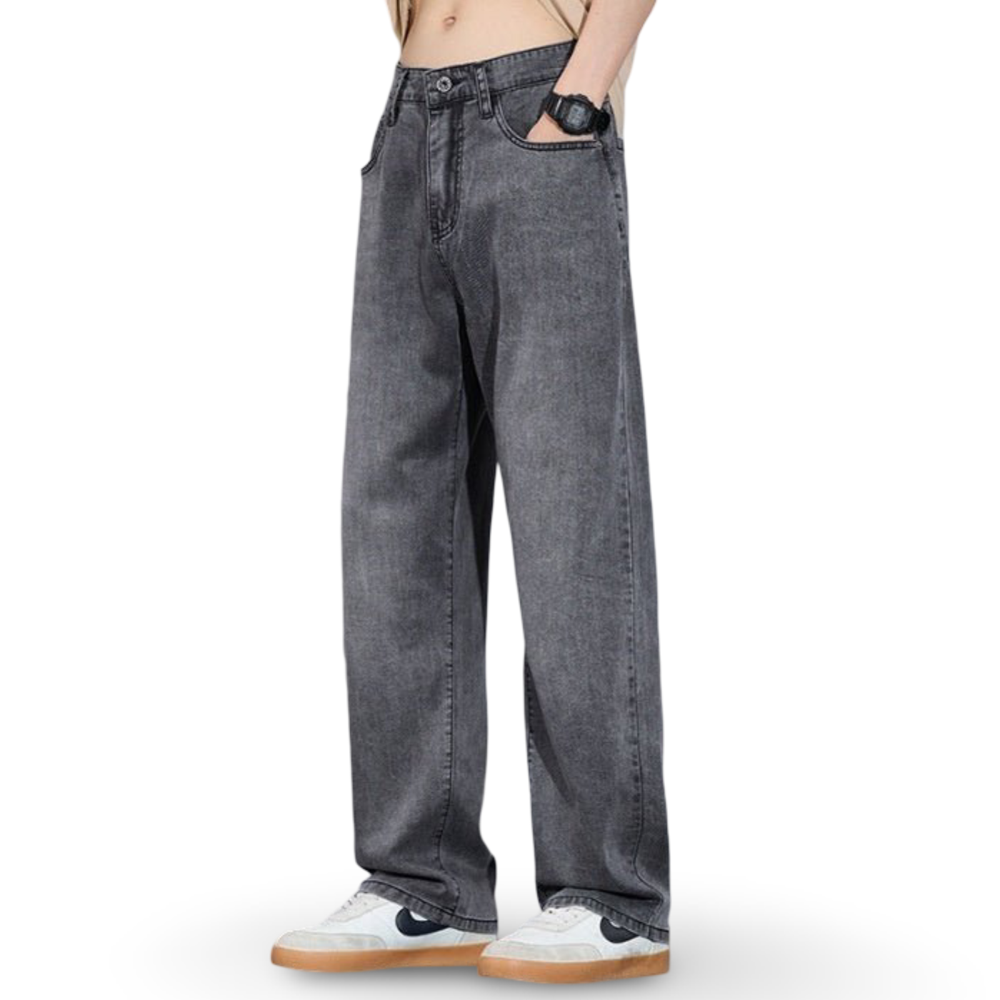 Straight Casual Ice Oxygen Bar Ice Silk Wide Leg Trousers