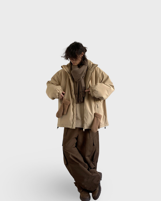 Workwear Cotton Men And Women Loose Zip Cotton Coat Jacket