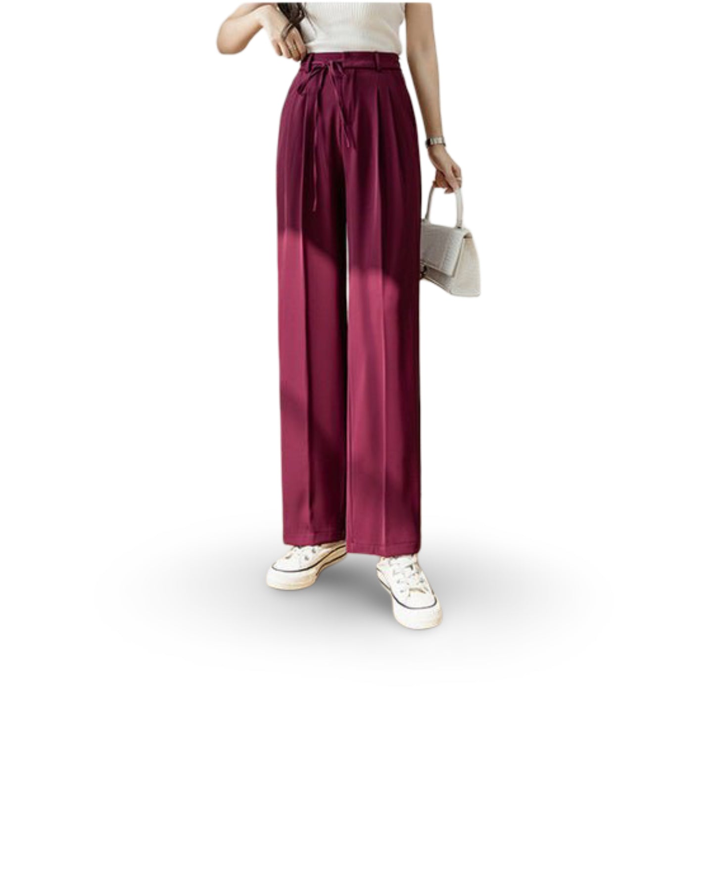 High Waist Drape Straight Loose Wide Leg Pants
