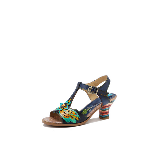 T-Strap Artistic Heel – Pigskin & Sheepskin Construction