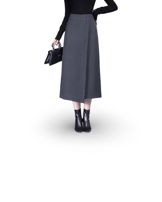 Draping Irregular Straight Women's Split Sheath Skirt