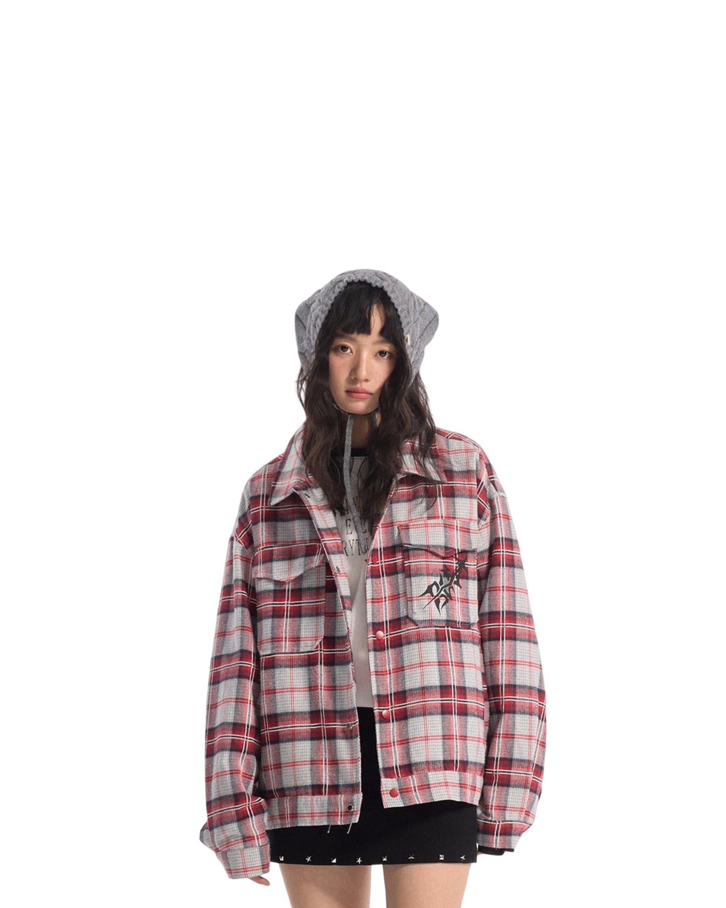 Plaid Loose-fitting Jacket Long Sleeve Shirt For Men And Women