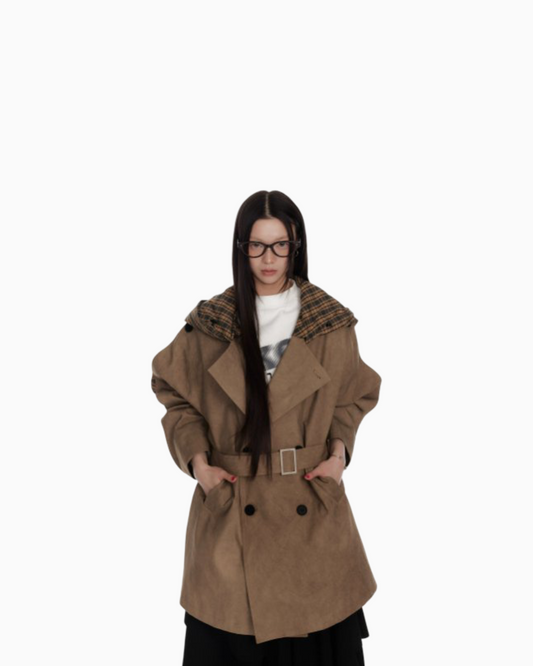 Hooded Patchwork Windbreaker Jacket For Women