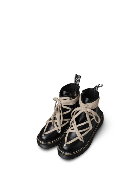 Pentagram Cross Straps Side Zipper Thick-soled Boots