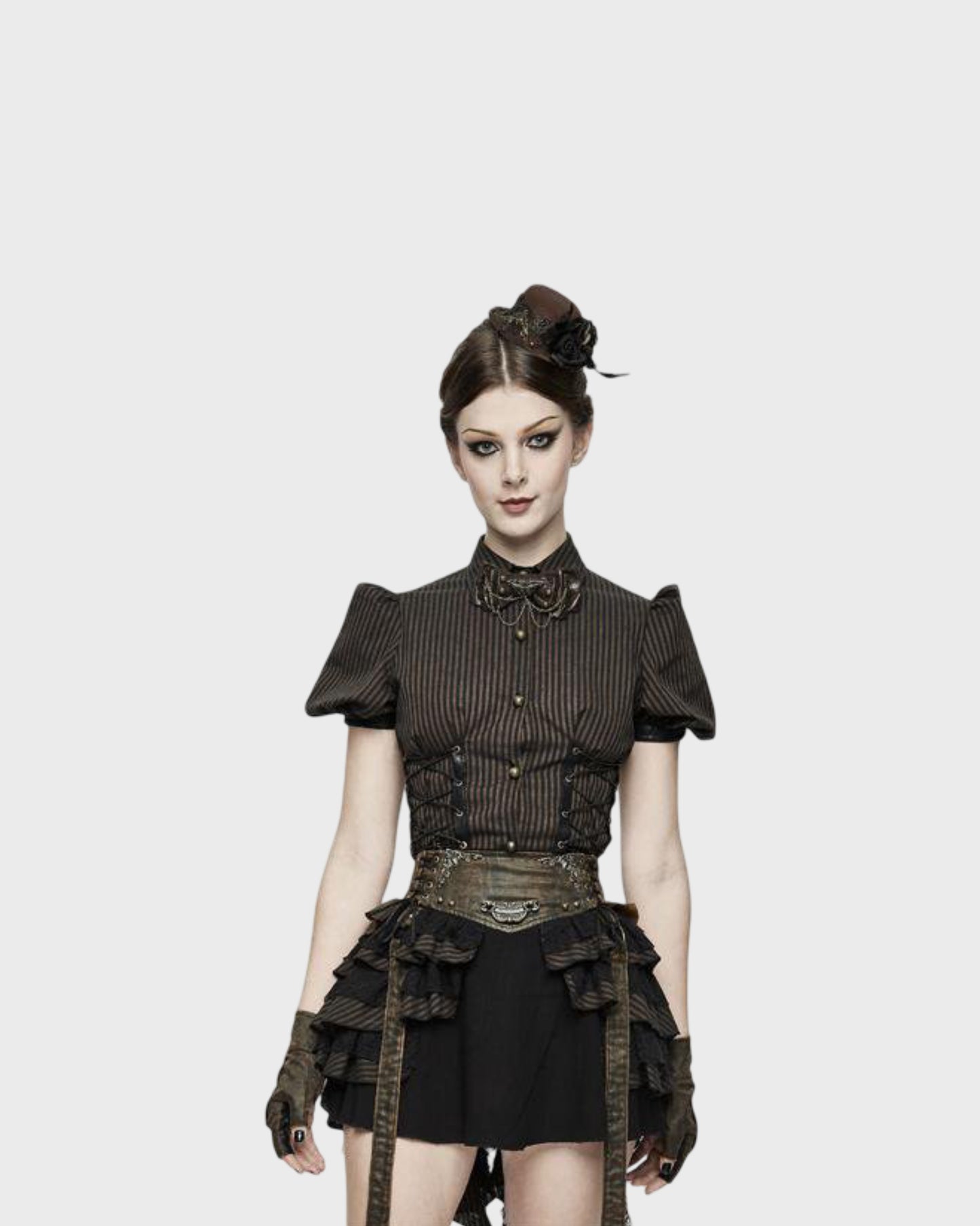 Steampunk Women's Vintage Skirts With Bronzed Waists