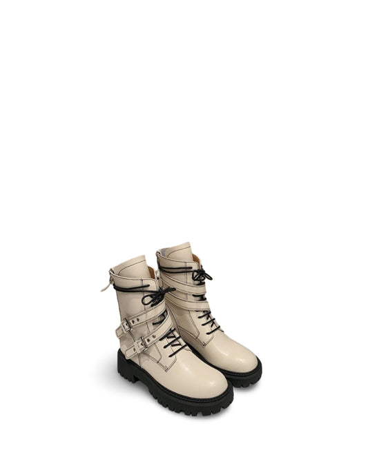 French British Style Thick Bottom Small Motorcycle Boots