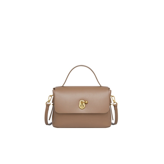Structured Top-Handle Bag — Two-Layer Cowhide Leather
