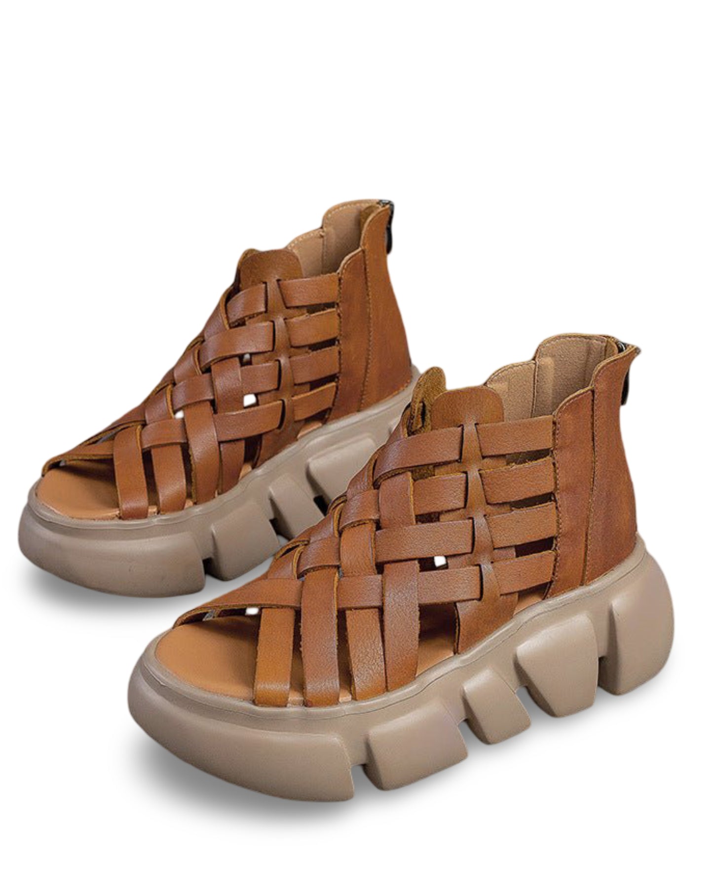 Woven Hollowed Sandals Thick Bottom Breathable