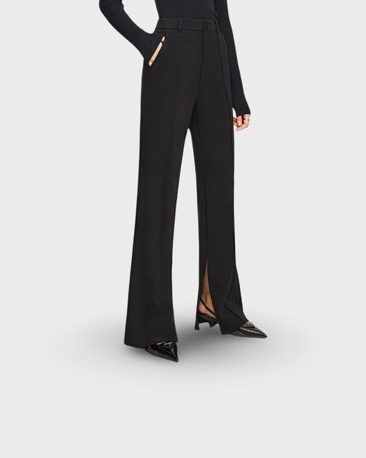 Ladies Fashion Slit High Waist Casual Pants