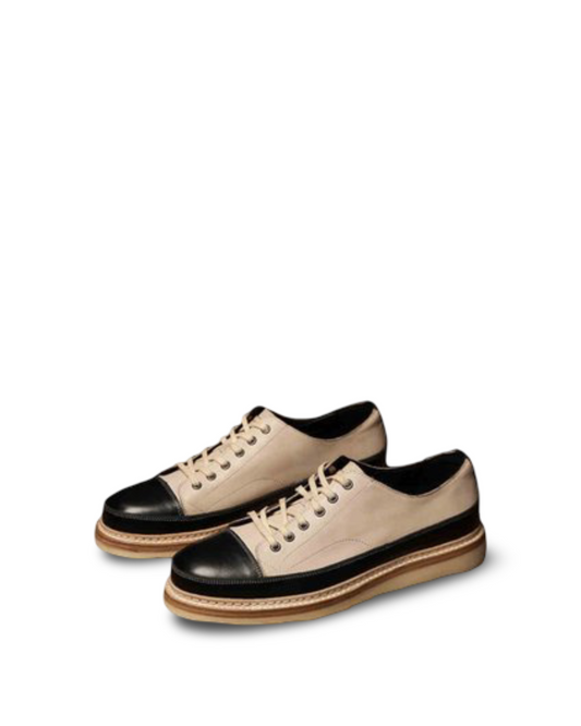 Vintage Vintage Handmade Board Shoes Genuine Leather Platform Casual Shoes