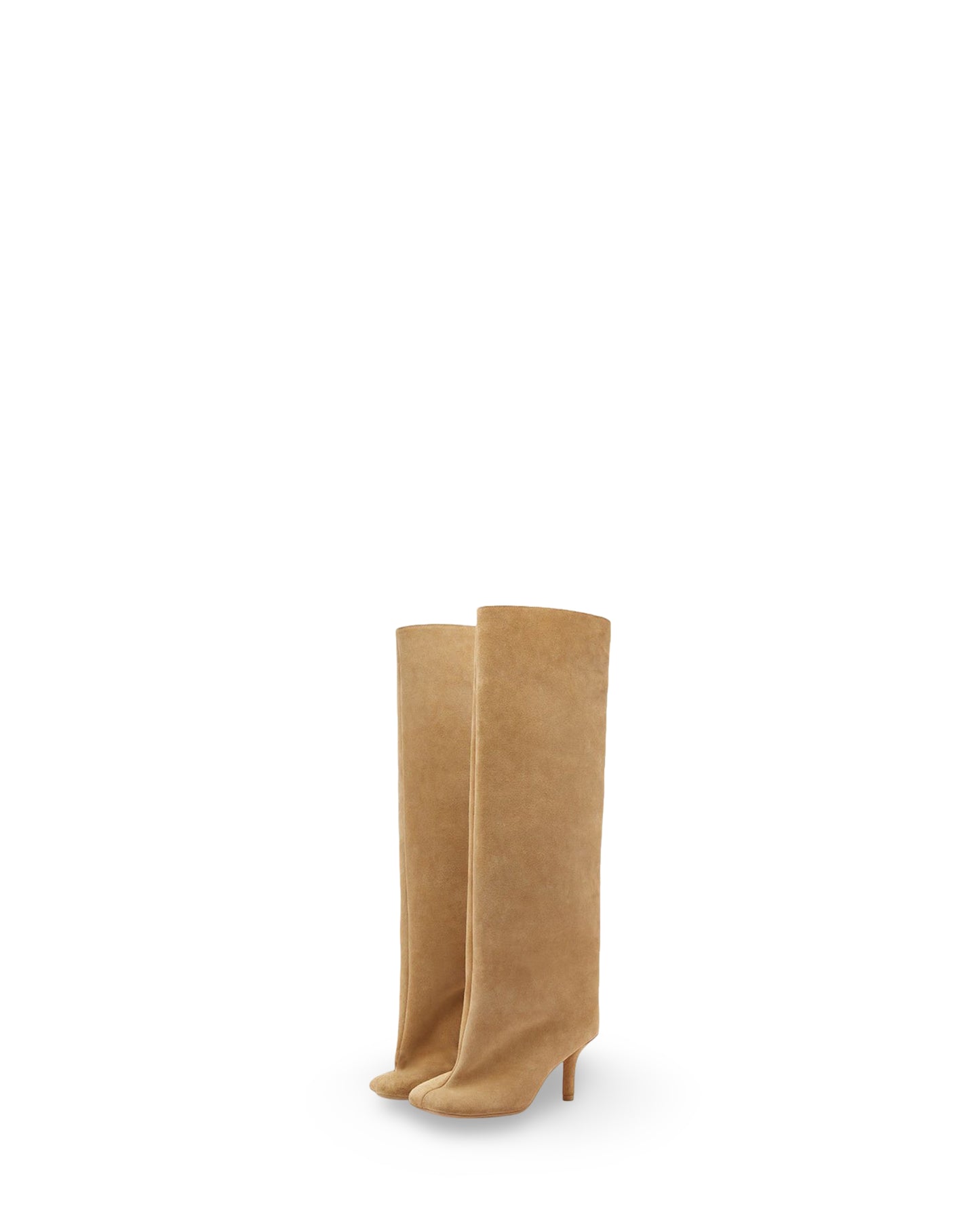 Simple Stitching Square Head Loose Sleeve High-heel Boots